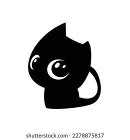 Cat silhouette drawing illustration icon svg