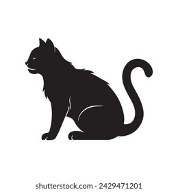 Katze Silhouette frei EPS mit voll editierbar