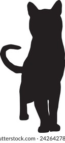 Cat silhouette full body illustration