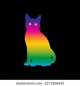 Cat silhouette with full color gradient.