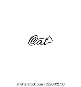 Cat silhouette graphic design minimalist feline logo typeface