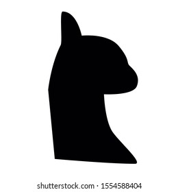 Cat silhouette, head, vector illustration