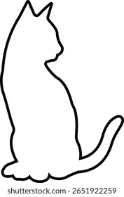 Cat silhouette icon. Black cat outline icon vector isolated on transparent background. Perfect for logos, decals, apparel design. Vector illustration.