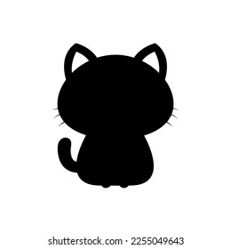 Cat Silhouette icon illustration template for many purpose. Isolated on white background	