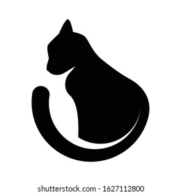 cat silhouette icon logo, vector logo template