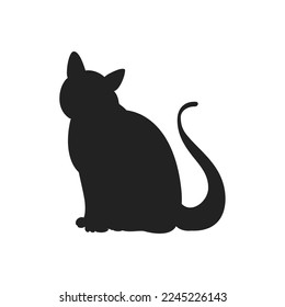 Cat Silhouette, Cat Icon, Cat Outline, Kitten Icon, Kitten Tracing, Cat Illustration, Coloring Book, Vector Illustration Background	