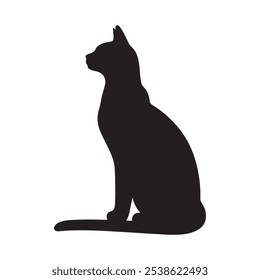 Cat silhouette icon, Cat sitting symbol vector illustration