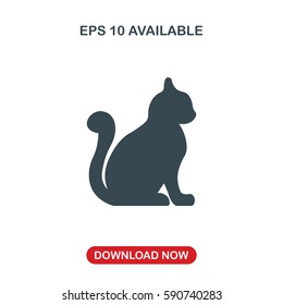 Cat silhouette icon vector