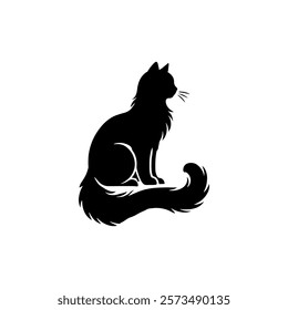 Cat silhouette icon vector design.