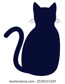 Cat silhouette icon vector isolated on white background.