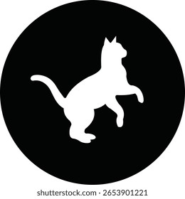 Cat silhouette icon. Cat icon vector isolated on transparent background. Perfect for logos, decals, apparel design. Vector illustration.