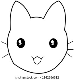 Cat silhouette icon.Vector