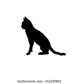 cat silhouette - illustration, vector
