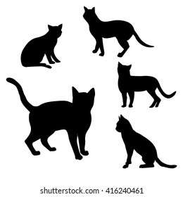 cat silhouette - illustration, vector
