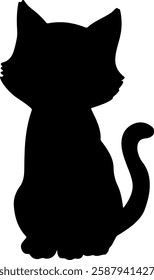 Cat silhouette illustration vector design.