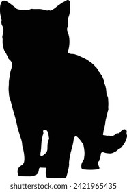 Cat Silhouette illustration Vector White Background