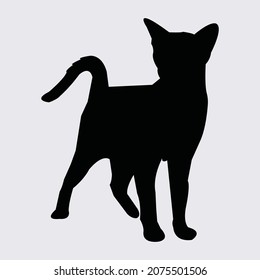 cat silhouette image.cat vector sketch illustration for print.