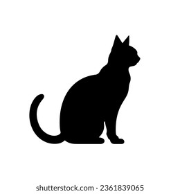 cat silhouette isolated on white vector illustration