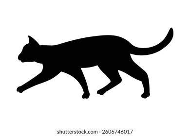 Cat silhouette isolated on white background - vector illustration