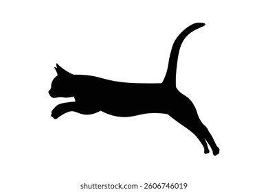 Cat silhouette isolated on white background - vector illustration