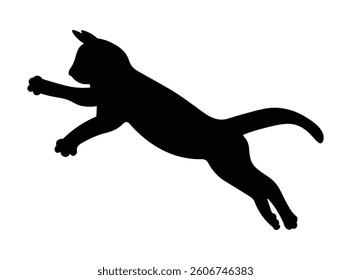 Cat silhouette isolated on white background - vector illustration