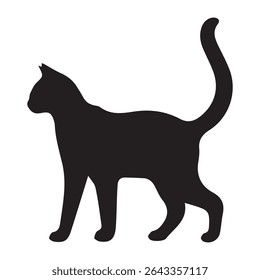 Cat silhouette isolated on white 