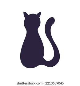 cat silhouette silhouette isolated vector illustration. Element for halloween needs