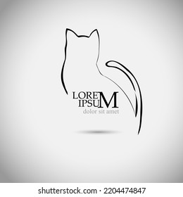 Cat silhouette line logo. Vector illustration