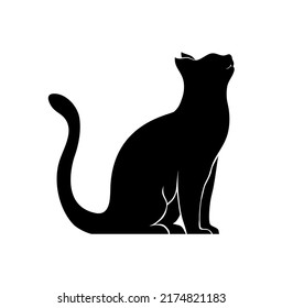 Black Cat Silhouette Vector Feline Animal Icon Stock Vector