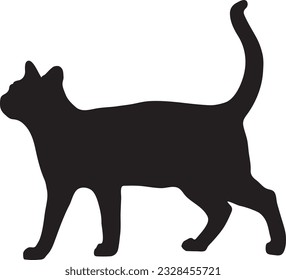 Ilustración vectorial del logotipo de silueta de gato
