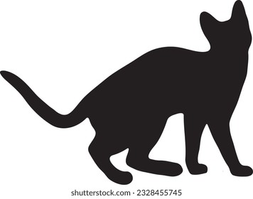 Cat silhouette logo design vector illustration
