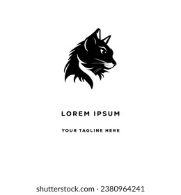 Cat silhouette logo design vector illustration	