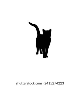 Cat silhouette logo design vector illustration.A silhouette of a black cat, Scary Cat Vector isolated on a white background

