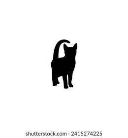 Cat silhouette logo design vector illustration.A silhouette of a black cat, Scary Cat Vector isolated on a white background

