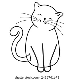 Diseño de logotipo de silueta de gato ilustración vectorial arte de línea de gato
