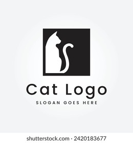 cat silhouette logo design Vector isolated