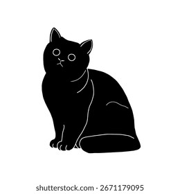 Cat silhouette logo design vector illustration. Minimalist black cat icon