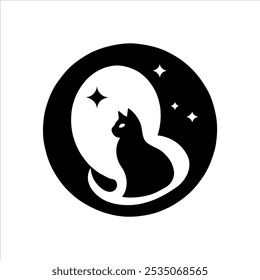 Cat silhouette logo icon Illustrator