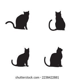 diseño de la ilustración del icono de la silueta del gato