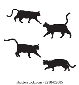 cat silhouette logo icon vector illustration template design