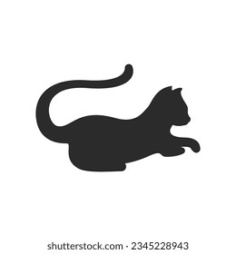 Cat silhouette logo illustration vector flat design template