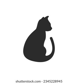 Cat silhouette logo illustration vector flat design template