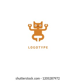 Cat silhouette logo. Vector abstract minimalistic illustration veterinary. Kitten icon. Pet, pet shop, zoo, clinic vector flat style logotype modern.