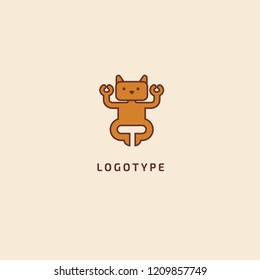 Cat silhouette logo. Vector abstract minimalistic illustration veterinary. Kitten icon. Pet, pet shop, zoo, clinic vector flat style logotype modern.