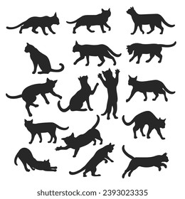 Silueta de gato, ilustración vectorial de gato de Miuw