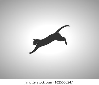 Cat Silhouette on White Background. Isolated Vector Animal Template for Logo Company, Icon, Symbol etc