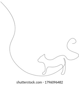 Katze Silhouette auf weißem Hintergrund. Vektorgrafik
