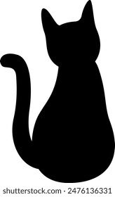 Cat silhouette on white background. Vector Illustration.