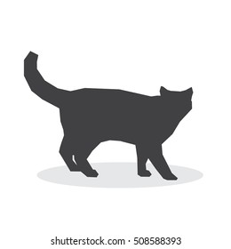 Cat silhouette on a white background. Vector illustration
