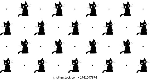 Cat silhouette pattern - peeping cat, cute cat, vector eps 10